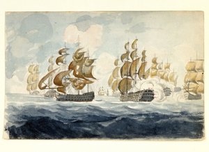 La manovra navale di Alexander Hood, visconte Bridport (1726-1814) al largo della costa di Lorient (Francia), durante la battaglia dell