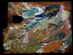 La tavolozza del pittore olandese Vincent Van Gogh (1853-1890), 35 cm da Unbekannter Künstler