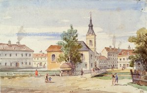 Cappella Thury e ponte Thury sul fiume Alsbach a Vienna da Unbekannter Künstler