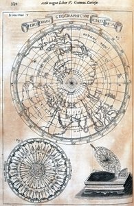 Tempo, mappa dei fusi orari del mondo conosciuto di Kircher da Unbekannter Künstler