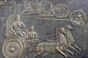La vita del Buddha, Siddhartha Gautama, Il principe Siddhartha chiede a un auriga di portarlo in una serie di viaggi attraverso la campagna da Unbekannt