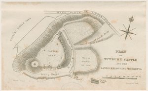 Castello di Tutbury: Piano: incisione, nd [c 1832] da Unbekannt