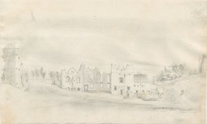 Castello di Tutbury: disegno a matita