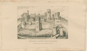Castello di Tutbury: incisione su acciaio, 1620