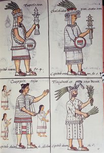 Tzapotlatena, Chalchiuhtlatonal, Cioapipitli e Tliltecuhtli, Codice Fiorentino, versione bilingue in spagnolo e nahuatl, Storia generale delle cose della Nuova Spagna (Historia general de las cosas de Nueva Espana), Azteca da William M. Timlin