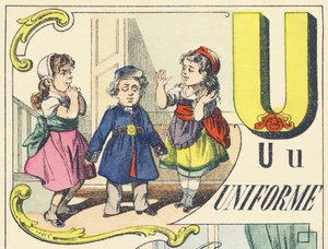 U : uniforme - Alfabeto dei Giochi, c.1890 (illustrazione)