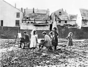 Regno Unito: Artisti che dipingono lungo il fiume Torridge. Appledore, Devon da Unbekannt