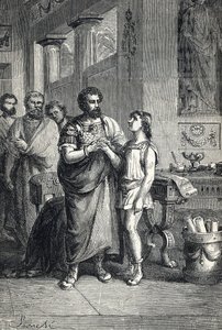 Valentiniano II riconosciuto imperatore romano da Graziano (375). 1888 da Unbekannter Künstler