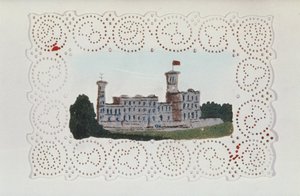 Centrino di carta vittoriano con vista di Osborne House da Unbekannt