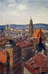 Vienna, Austria: vista dei tetti delle torri. da Unbekannter Künstler