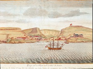 Veduta di Sao Tiago (Santiago) a Capo Verde (disegno) da Unbekannter Künstler