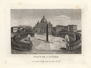 Vista di Piazza San Pietro, con la Basilica di San Pietro e l