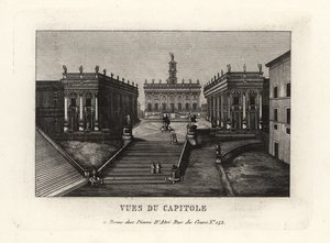 Vista del Campidoglio. Piazza del Campidoglio, Palazzo Senatorio, Roma
