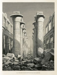 Veduta della Grande Sala Ipostila a Karnak, Egitto - Illustrazione dall
