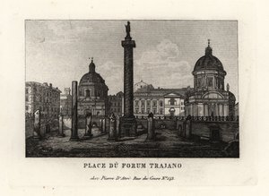 Veduta della Piazza del Foro di Traiano con la Colonna Traiana, Roma da Unbekannt