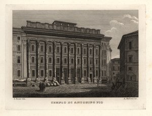 Veduta del Tempio di Antonino e Faustina, Tempio di Antonino Pio, Roma da Unbekannt