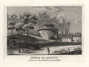 Veduta del Tempio di Romolo, basilica dei Santi Cosma e Damiano, Foro, Roma