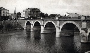 Vista del ponte della Marna a Epernay, Marna - cartolina del 1910 ca Collezione privata da Unbekannter Künstler