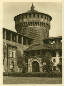 Veduta del cortile del Castello Sforzesco a Milano da Unbekannt