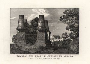 Vista delle rovine del Mausoleo degli Orazi e Curiazi sulla Via Appia, Roma da Unbekannt