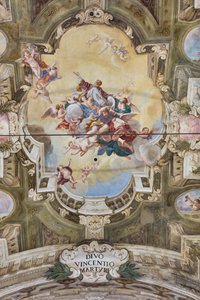 Veduta della volta con affresco della Sala dei Teatini, Chiesa di San Vincenzo, Piacenza, Emilia-Romagna, Italia da Unbekannter Künstler