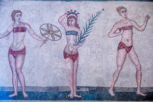 Villa Romana del Casale, Piazza Armerina, Sicilia, Italia. Mosaico da Unbekannter Künstler