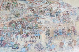 Dipinti murali al portale di Qeysarieh, piazza Naqsh-e Jahan Imam, Esfahan, Iran da Unbekannter Künstler