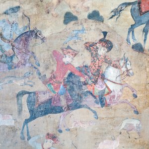 Affreschi al portale di Qeysarieh, piazza Naqsh-e Jahan Imam, Esfahan, Iran da Unbekannter Künstler
