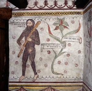 Uomo selvatico di Sacco, affresco da Benjamin Baud