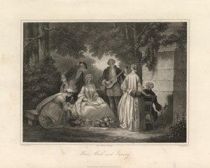 Vino, donne e canzoni, Trieste, c.1850 (incisione) da Unbekannter Künstler