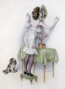 Donna in lingerie, c.1900 da Unbekannter Künstler