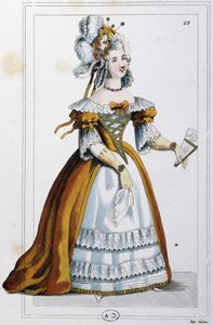 Donna che indossa un vestito come quello di Mme du Barry