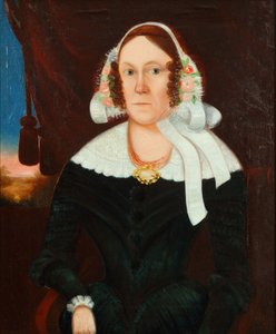Donna con cappello di fiori da Unbekannter Künstler