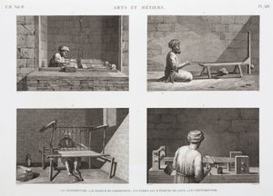 Lana e pettinato, tessitura, Egitto, c 1798 da Unbekannt