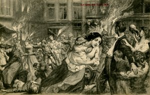 Prima Guerra Mondiale: Distruzione di Lovanio da parte dei tedeschi da Unbekannter Künstler