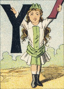Y - Gravura tratta da ABCD delle bambine. Pellerin & Cie, stampatore-editore, Epinal, circa 1890. Serie A