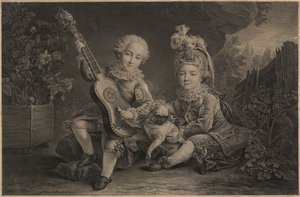 Bambini che giocano, Parigi, c.1775 da Unbekannter Künstler