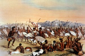 Danza di caccia Zulu, c.1848-1849 da Unbekannter Künstler