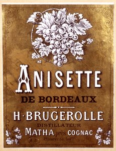 Etichetta di bottiglia di Anisette de Bordeaux, fine XIX secolo da Unbekannter Künstler
