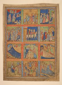 f. 1: Una serie di 24 miniature dalla Vita di Cristo; Sette ritagli da manoscritti miniati. XII secolo-XV secolo da Unbekannter Künstler