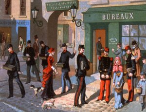 Consegna postale a Parigi (dettaglio) da Unbekannter Künstler