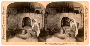 Una donna samaritana al pozzo di Giacobbe, Palestina, 1900