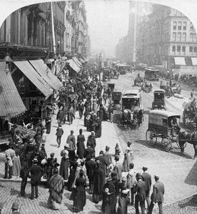 Scena di strada a Chicago, Illinois, USA, 1896 da Underwood and Underwood