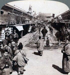 Via Asakusa, Tokyo, Giappone, 1896 da Underwood and Underwood