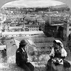 Colle Aventino e i Colli Albani, Roma, Italia da Underwood and Underwood