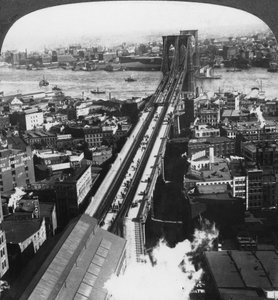 Ponte di Brooklyn, New York City, New York, USA da Underwood and Underwood