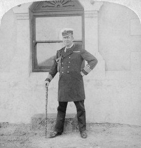 Capitano Sir Edward Chichester, ufficiale navale britannico, Città del Capo, Sudafrica, 1900 da Underwood and Underwood
