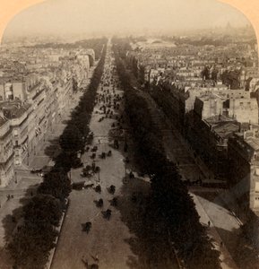 Champs Elysees, il viale preferito di Parigi, Francia, 1894 da Underwood and Underwood