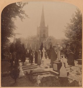 Chiesa a Stratford-on-Avon, Inghilterra - dove giacciono i resti mortali di Shakespeare da Underwood and Underwood
