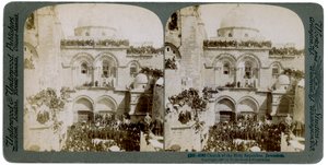 Chiesa del Santo Sepolcro, Gerusalemme, Palestina, 1897 da Underwood and Underwood